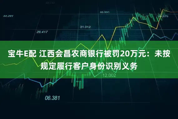 宝牛E配 江西会昌农商银行被罚20万元：未按规定履行客户身份识别义务