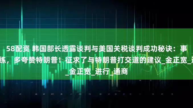 58配资 韩国部长透露谈判与美国关税谈判成功秘诀：事先反复排练，多夸赞特朗普！征求了与特朗普打交道的建议_金正宽_进行_通商